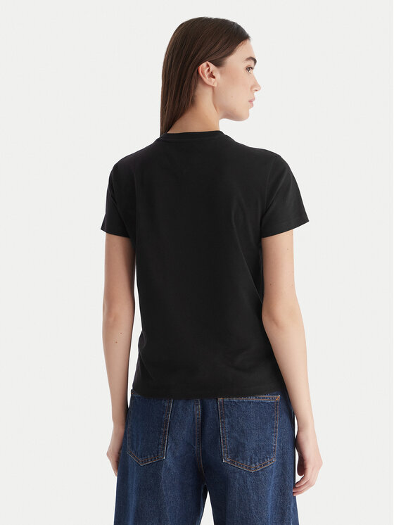 Tommy Jeans Tommy Jeans Póló Party Flag DW0DW21965 Fekete Regular Fit