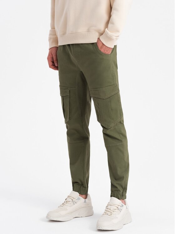 Ombre Ombre Joggery P886 Zielony Cargo Fit