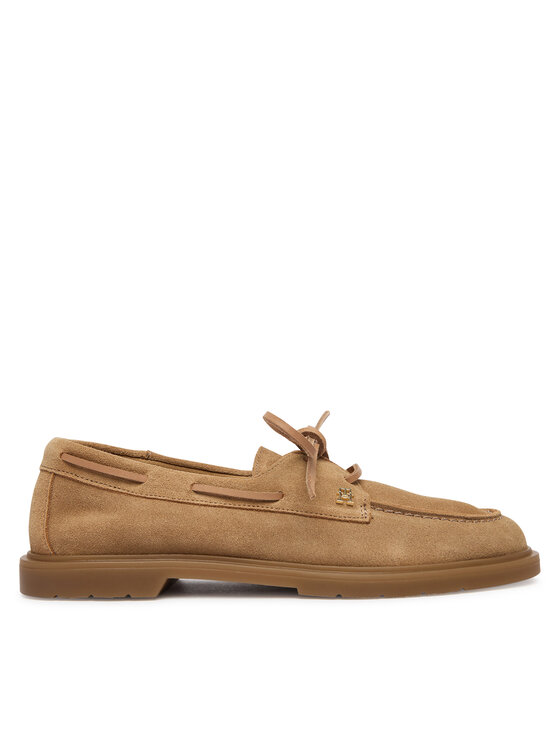 Tommy Hilfiger Tommy Hilfiger Pusbačiai Light Suede Boat Shoe FW0FW09337 Ruda