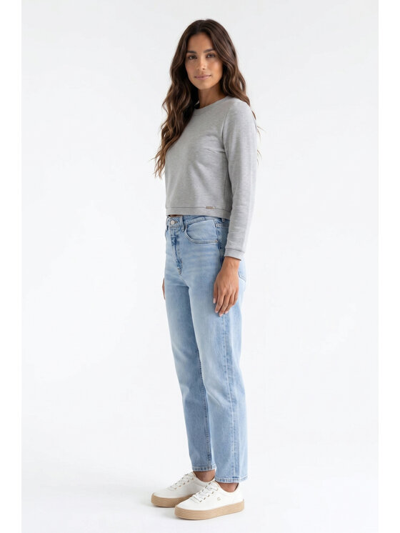 FIGL FIGL Mikina M1375 Sivá Regular Fit