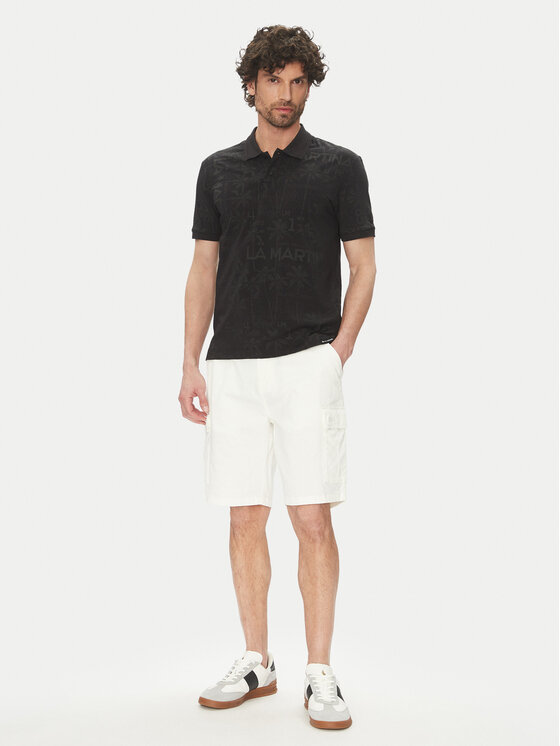 La Martina La Martina Polo marškinėliai Allen MAP010 JS402 Juoda Regular Fit