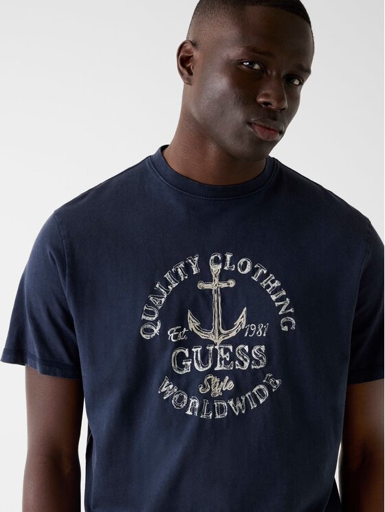 Guess Guess T-Shirt 181224 Modrá Classic Fit