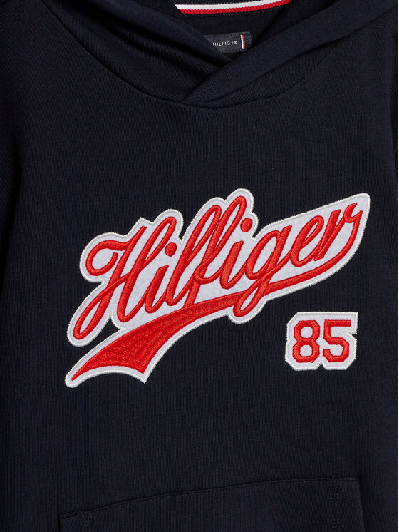 Tommy Hilfiger Tommy Hilfiger Bluza Hilfiger Script Hoodie KB0KB08718 Niebieski Regular Fit