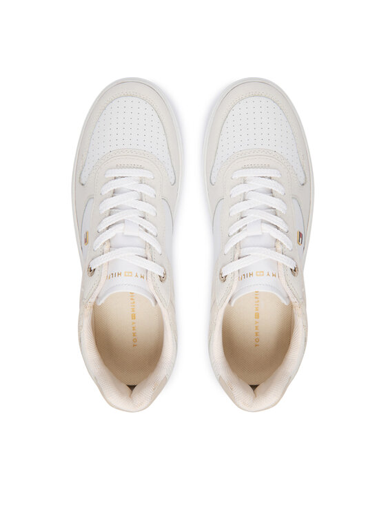 Tommy Hilfiger Tommy Hilfiger Sneakersy Th Sporty Cupsole Tumbled Ltr FW0FW09024 Écru