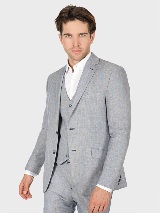 Evenemen Evenemen Marynarka OVO BLUE Szary Slim Fit
