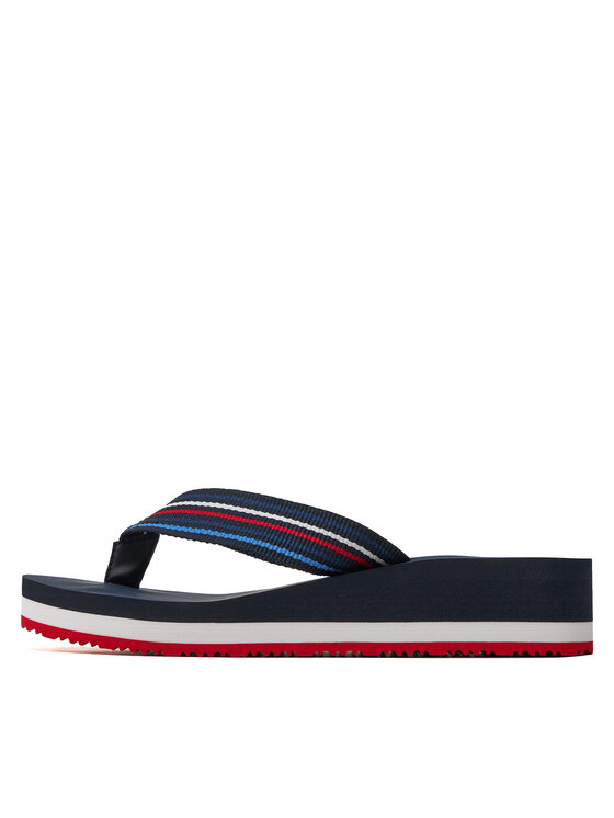 Tommy Hilfiger Tommy Hilfiger Japanke Wedge Stripes Beach Sandal FW0FW07858 Tamnoplava