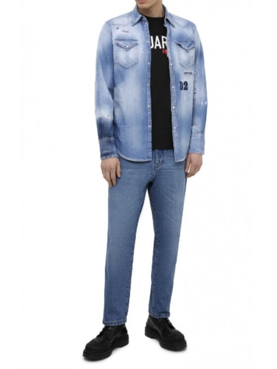 Dsquared2 Dsquared2 džínová košile S74DM0494 S30341 470 Modrá Regular Fit