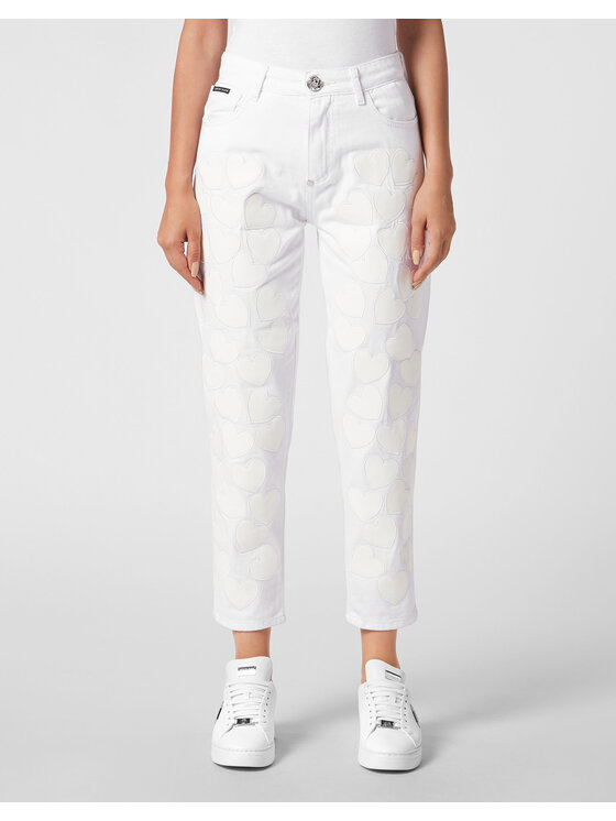 PHILIPP PLEIN PHILIPP PLEIN Jeansy 1273 Biały Mom Fit