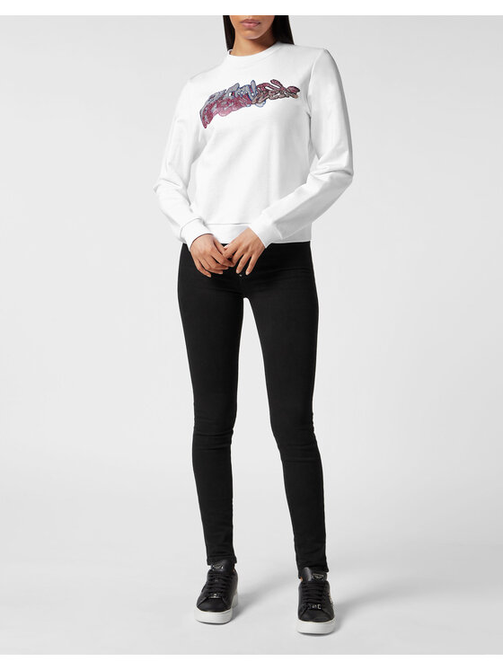 PHILIPP PLEIN PHILIPP PLEIN Bluza 15465 Biały Regular Fit
