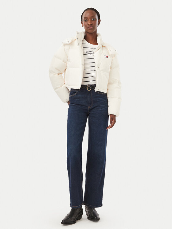 Tommy Jeans Tommy Jeans Μπουφάν πουπουλένιο Alaska DW0DW18609 Λευκό Cropped Fit