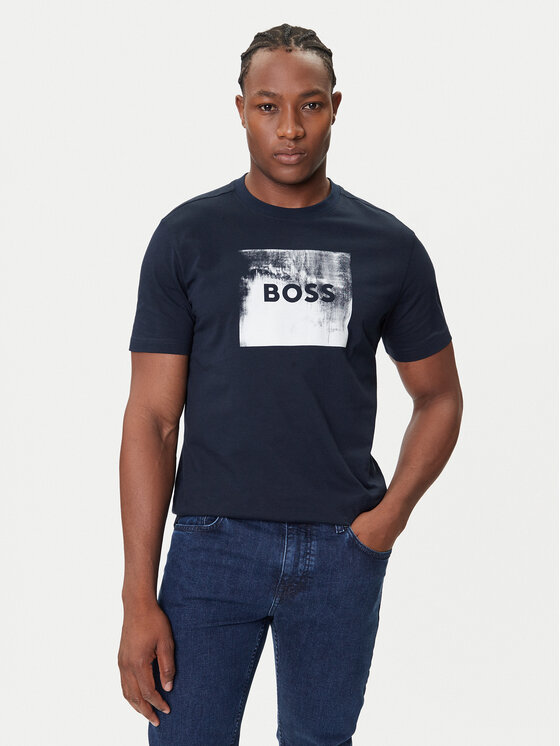 BOSS BOSS T-Shirt Te_Wheel 50546381 Granatowy Regular Fit