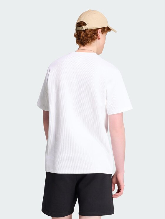 adidas adidas T-Shirt TREFOIL ESSENTIALS WAFFLE Biały Regular Fit