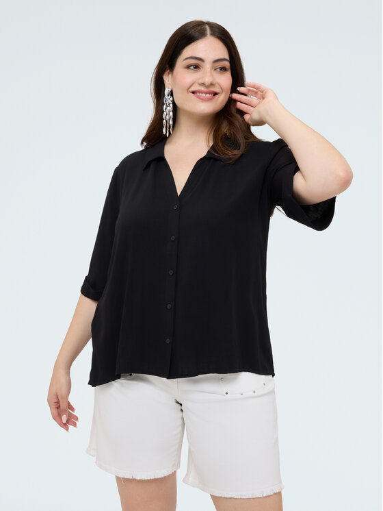 Fiorella Rubino Fiorella Rubino Koszula 5016L000182N033 Czarny Regular Fit