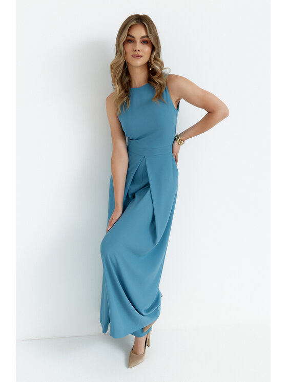 Makover Makover Kombinezon K184 Błękitny Modern Slim Fit