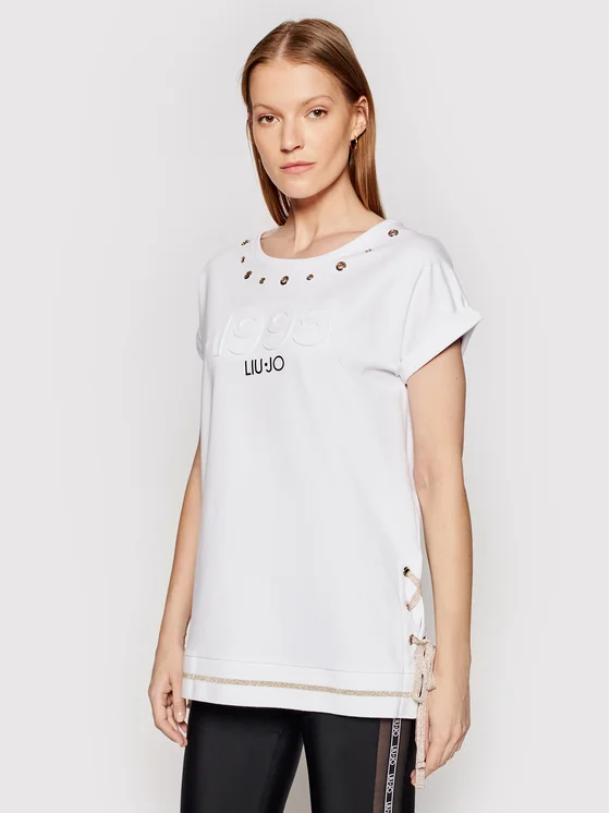 Liu Jo Sport Bluse TA1049 F0831 Weiß Regular Fit