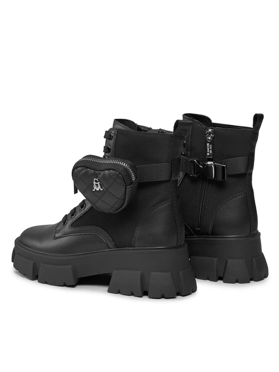 Steve Madden Steve Madden Pohodni čevlji Tanker-H Bootie SM19000035 SM19000035-017 Črna
