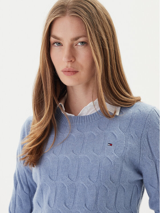 Tommy Hilfiger Tommy Hilfiger Sveter WW0WW43586 Modrá Regular Fit
