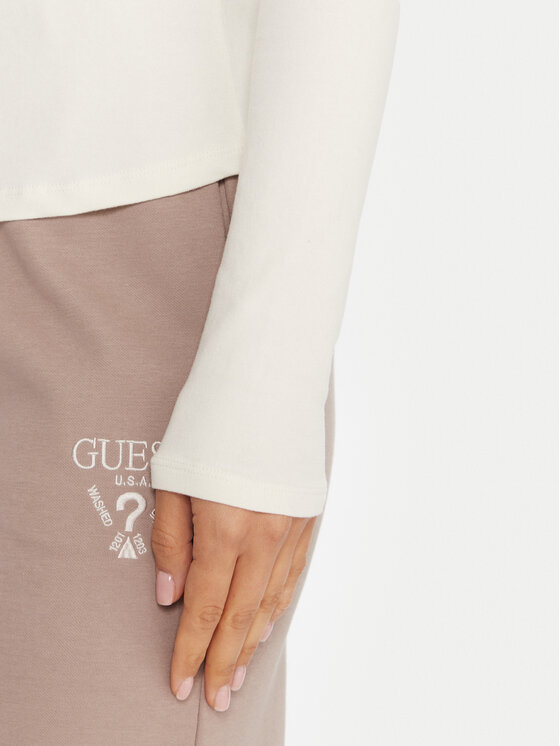 Guess Guess Majica V5BP10 KCBF1 Écru Slim Fit