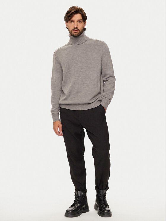 Armani Exchange Armani Exchange Krekls ar augstu apkakli 6DZM1H ZM1LZ 17AC Pelēks Regular Fit
