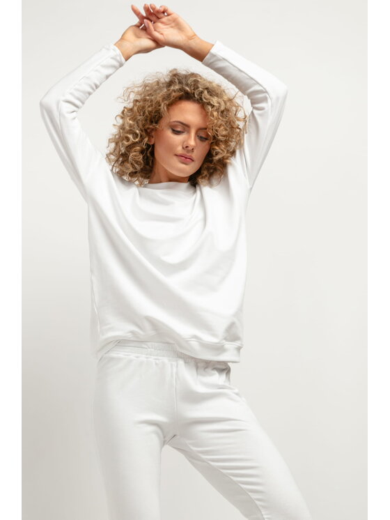 Tessita Tessita Bluza T381 Biały Straight Fit