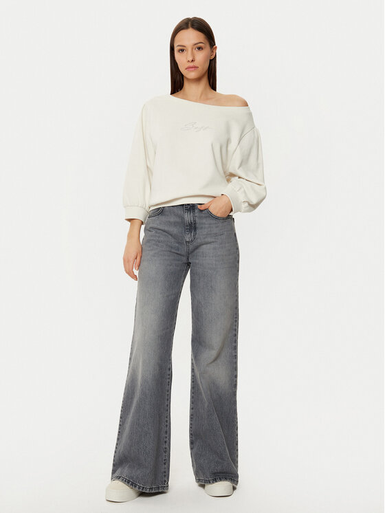 BOSS BOSS Majica dugih rukava 50538987 Bijela Relaxed Fit