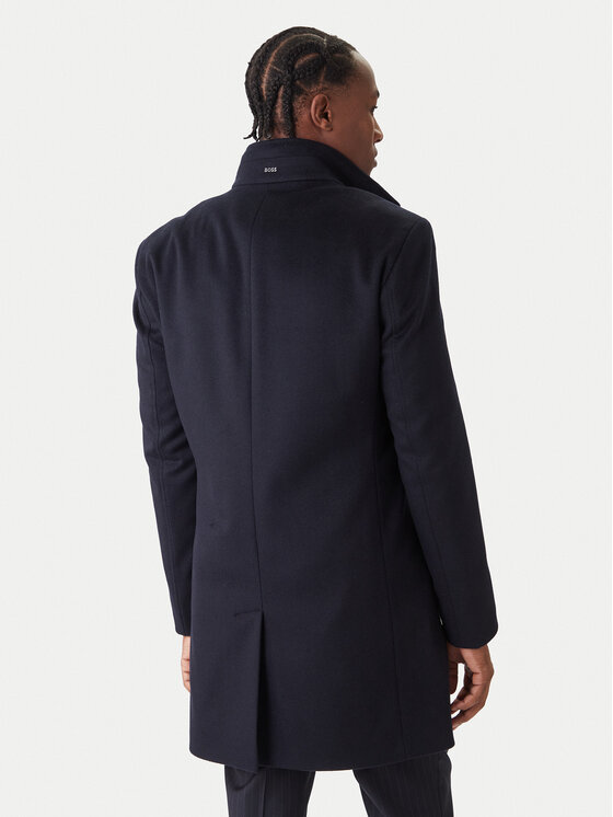 BOSS BOSS Вълнено палто H-Hyde 50551078 Тъмносин Slim Fit