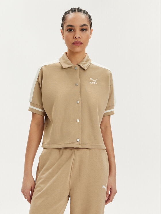 Puma Puma Μπλούζα T7 For The Fanbase 624343 Μπεζ Relaxed Fit