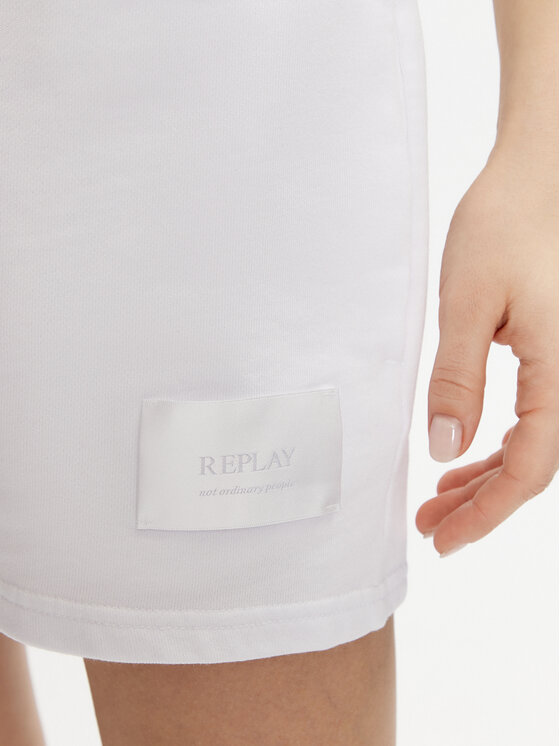 REPLAY Replay Szorty sportowe W8047B.000.23650P Biały Regular Fit