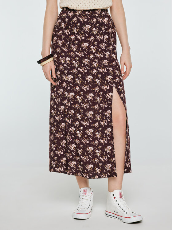 BIG STAR BIG STAR Spódnica midi SHIMENITA Brązowy Basic Fit