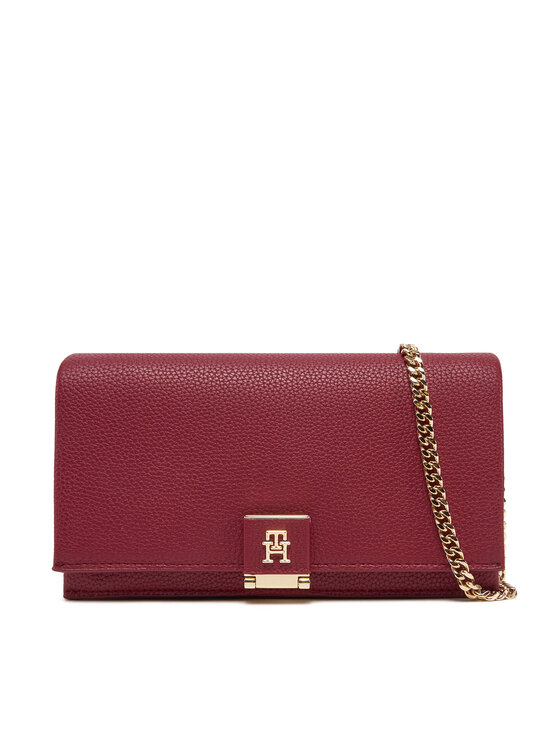 Tommy Hilfiger Tommy Hilfiger Дамска чанта Th Her Flap W/Chain AW0AW17403 Червен