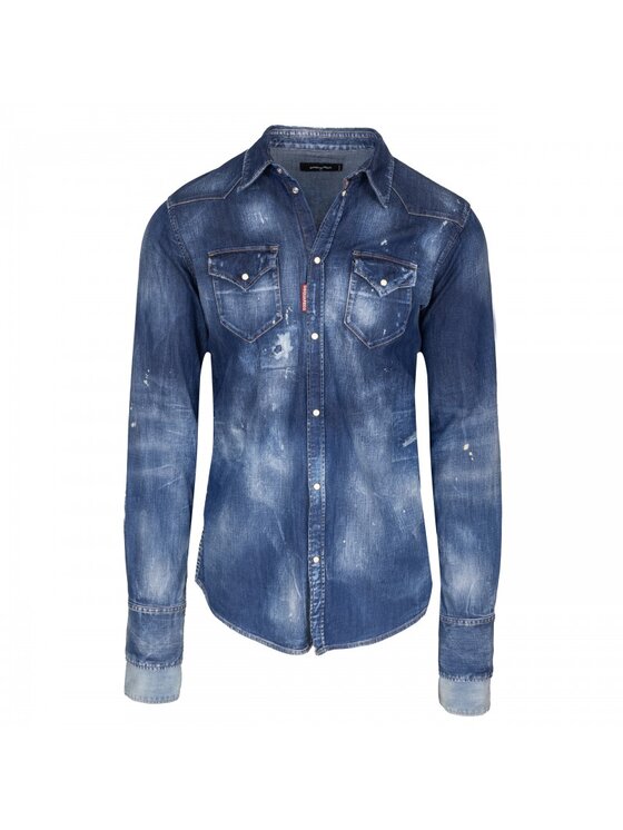 Dsquared2 Koszula jeansowa, rozmiar 48 Niebieskie, S71DM0423 S30341 470