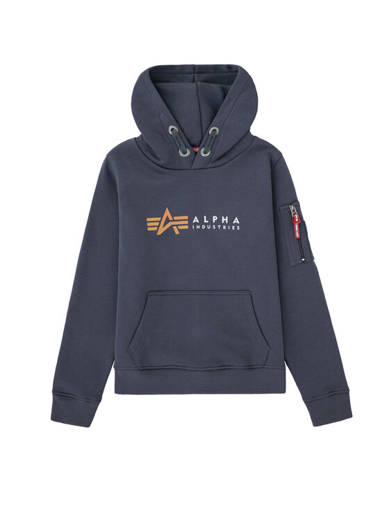 Alpha Industries Alpha Industries Bluza Alpha Label Hoodie Kids Szary Regular Fit