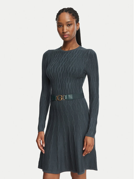 Guess Guess Sukienka dzianinowa W6BK64 Z1569 Zielony Regular Fit