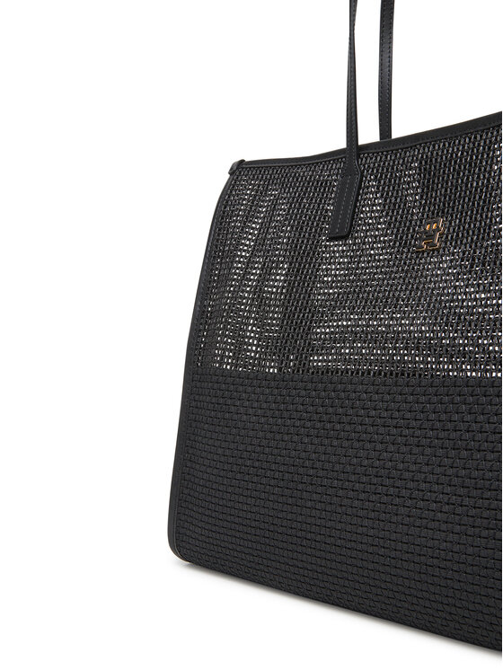 Tommy Hilfiger Tommy Hilfiger Táska Th City Summer Tote Woven AW0AW17640 Fekete