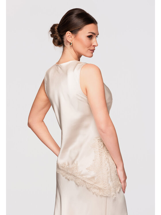 Ombre Ombre Bluzka OW-TS-E0030 Beżowy Loose Fit