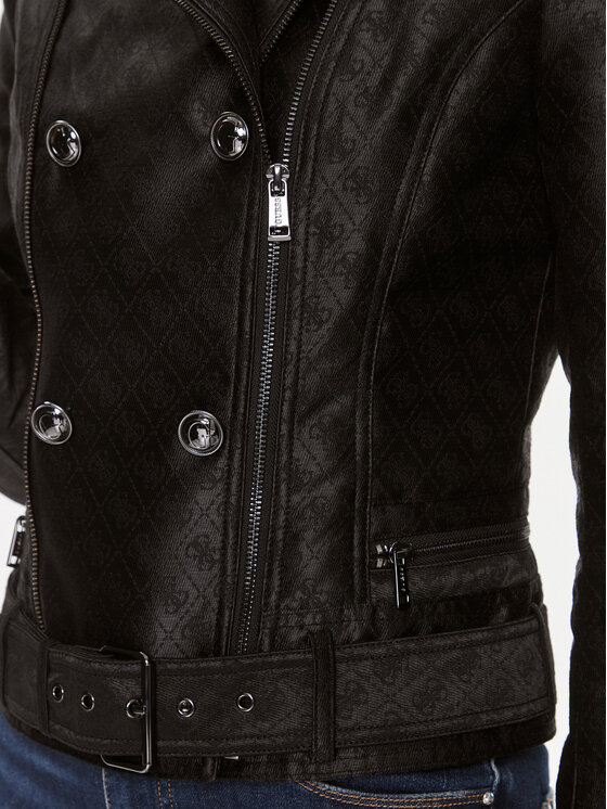 Guess Guess Giacca in similpelle Olivia Moto Jacket W3YL25 WFIR2 Nero Regular Fit