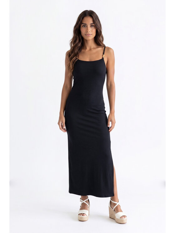FIGL FIGL Sukienka letnia M1199 Czarny Fitted Fit
