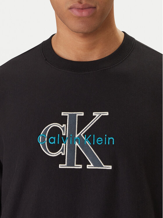 Calvin Klein Jeans Calvin Klein Jeans Sweatshirt Premium Monologo LV04RE200G Schwarz Regular Fit
