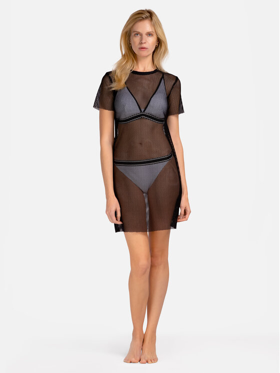 Miss Lou Miss Lou Vestito da spiaggia O-MM2-CZ Nero