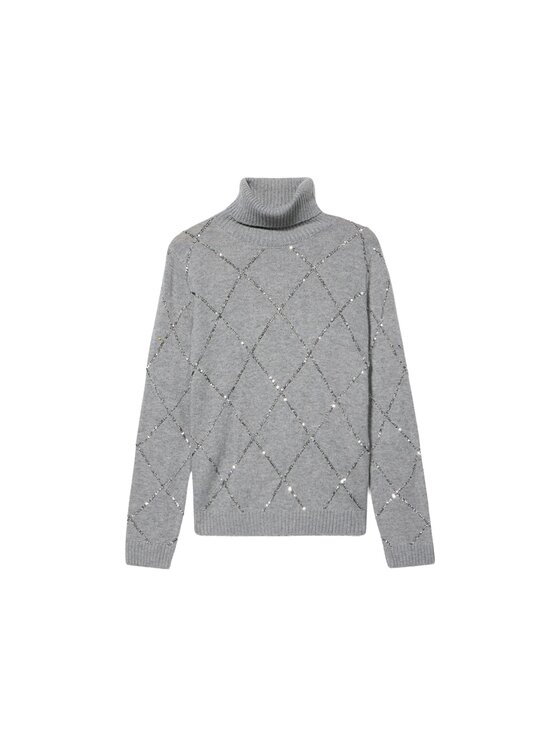 Oltre Oltre Sweter M014J005316N013 Szary Regular Fit