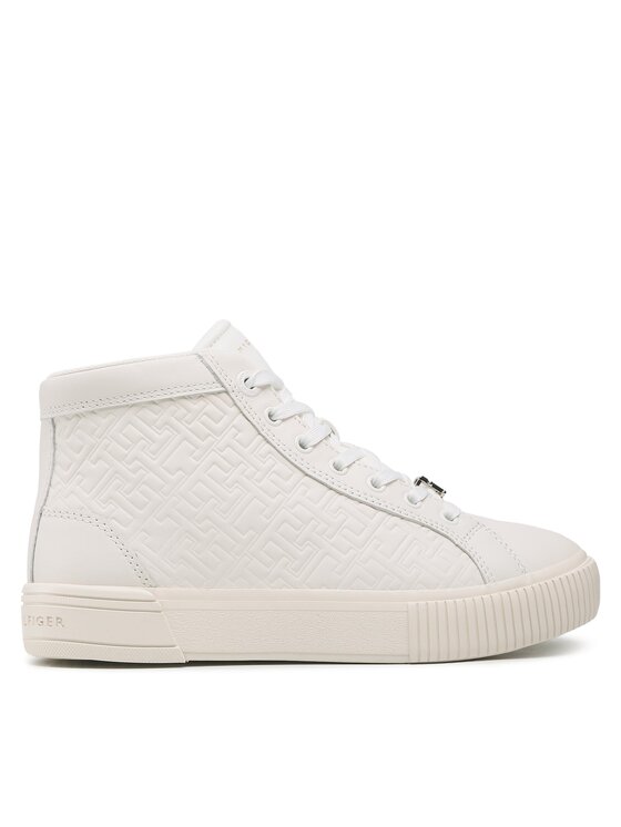 Tommy Hilfiger Tommy Hilfiger Sneakersy Th Monogram Leather Sneaker High FW0FW06856 Beżowy