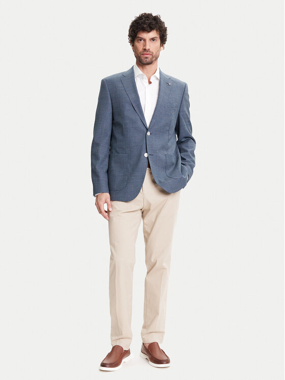 BOSS BOSS Marynarka H-Janson-FL 50545859 Granatowy Regular Fit