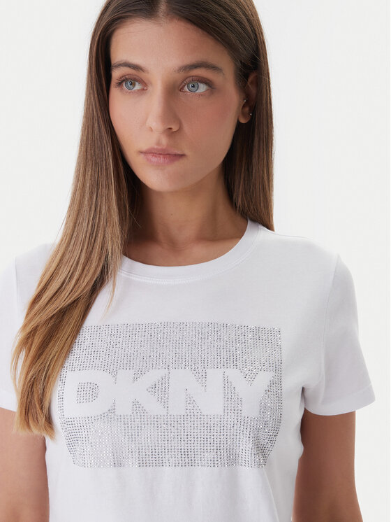 DKNY DKNY T-Shirt DJ6T1701 Biały Regular Fit