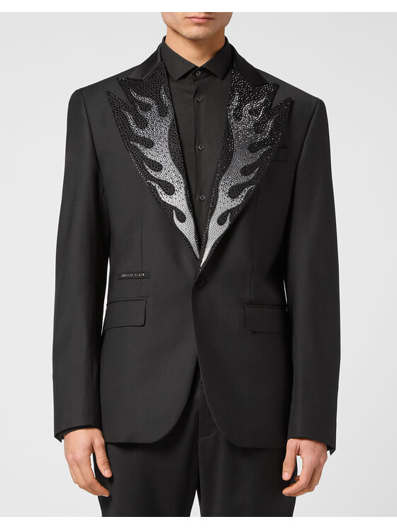 PHILIPP PLEIN PHILIPP PLEIN Marynarka 20729 Czarny Regular Fit