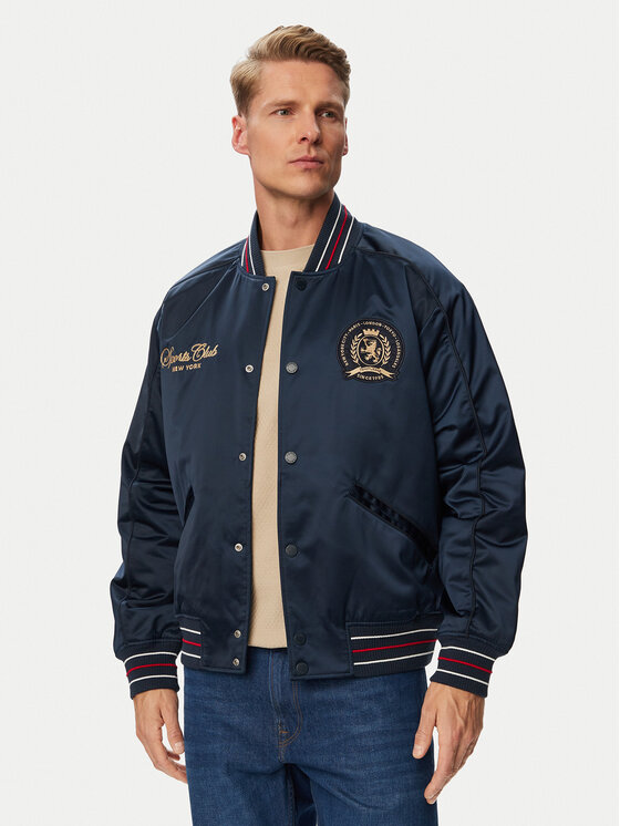Tommy Jeans Geacă bomber Tjm Souvenir DM0DM23220 Bleumarin Regular Fit