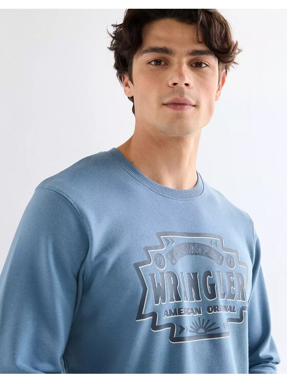 Wrangler Wrangler Bluza AMERICANA CREW Niebieski Regular Fit
