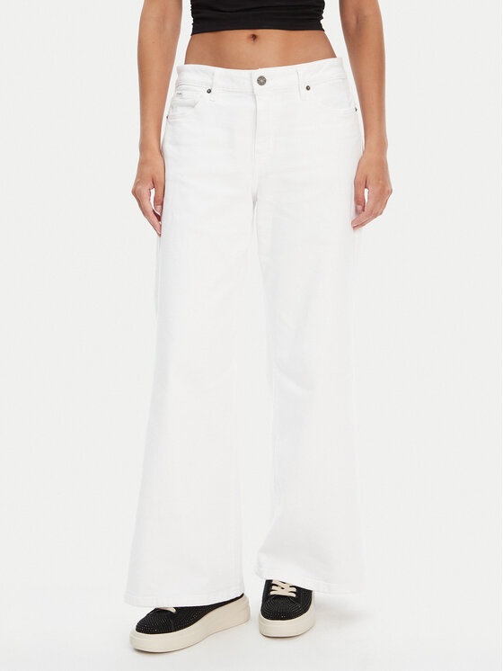 Guess Jeans Guess Jeans Jeansy W5YA0O D0131 Bílá Regular Fit