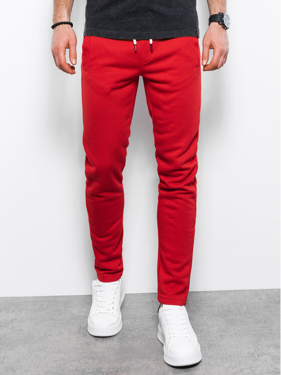 Ombre Ombre Spodnie dresowe Z38 Czerwony Regular Fit