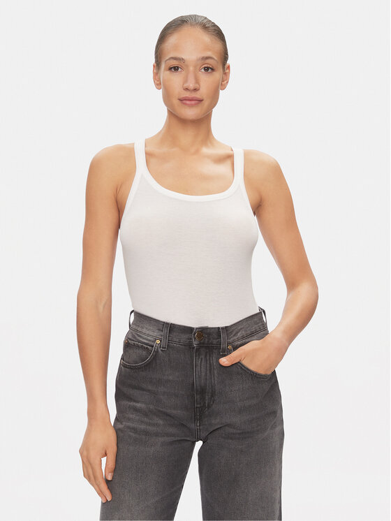 Tommy Hilfiger Tommy Hilfiger Top UW0UW05200 Alb Slim Fit