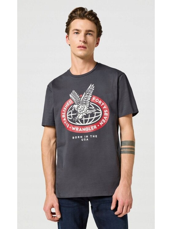 Wrangler Wrangler T-Shirt Americana Tee Czarny Regular Fit